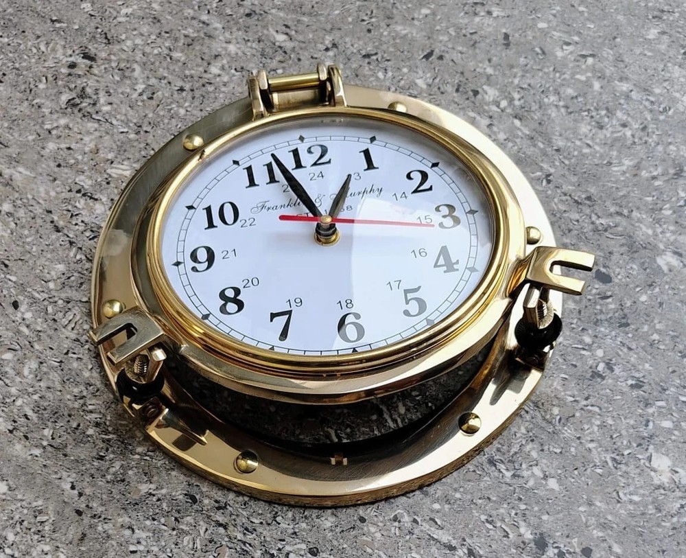 Nautical Porthole Clock Solid Brass Ships Maritime Clock Beautiful Gift