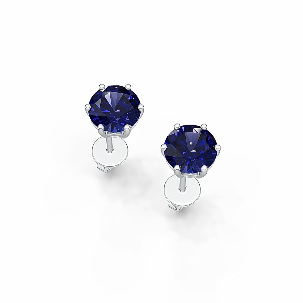 Sterling Silver Semi Mount Earrings Setting Round RD 7x7mm Stud
