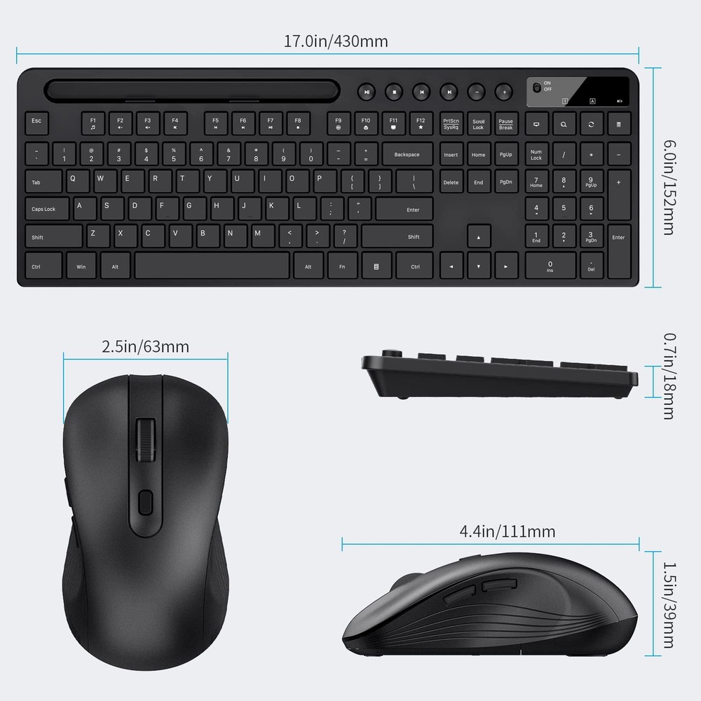 Wireless Keyboard and Mouse Combo, MARVO 2.4G Ergonomic Wireless Computer Key...