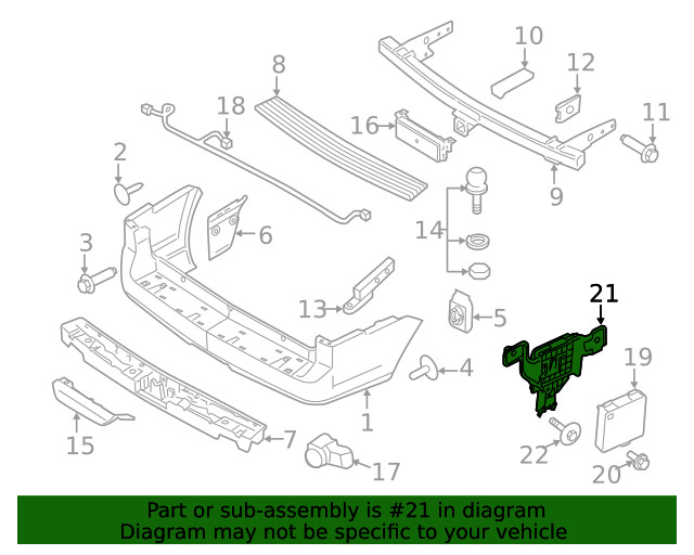 Genuine Ford Blind Spot Detection System Warning Sensor Bracket FL1Z-14D189-B