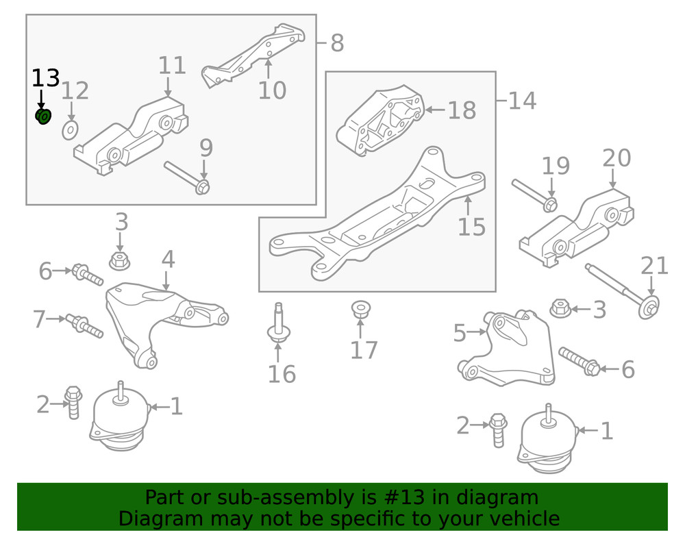 Genuine Ford Engine Mount Support Bracket Nut W520104-S440