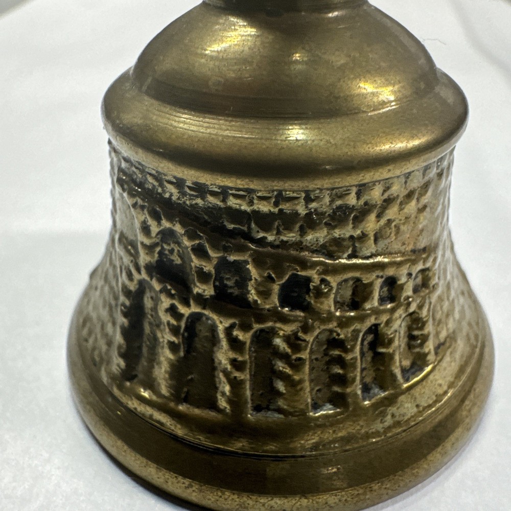 Antique Solid Brass Bell School Dinner Christmas 3.75”