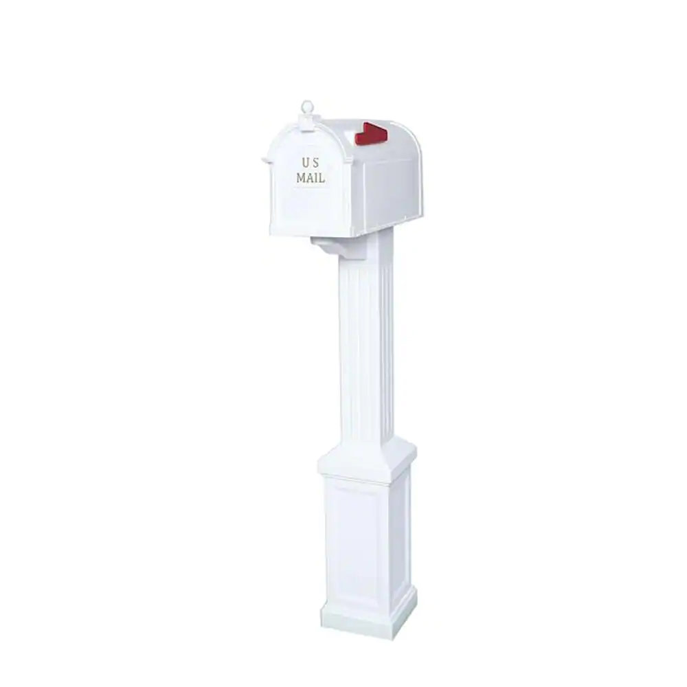 White Mailbox and Post Kit, Easy Assembly with Common Tools Durable Craftsman