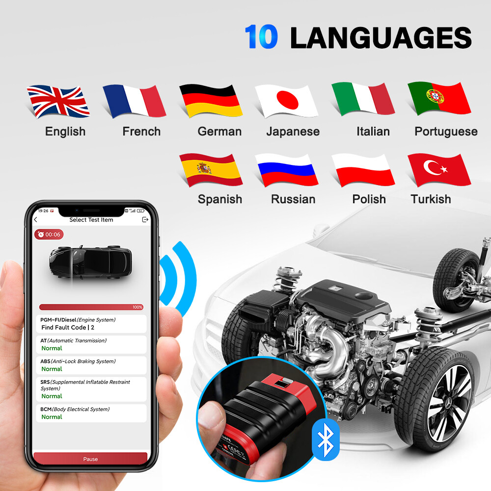 ThinkSafe OBD2 Bluetooth Scanner All System Bidirectional Diagnostic EPB Oil