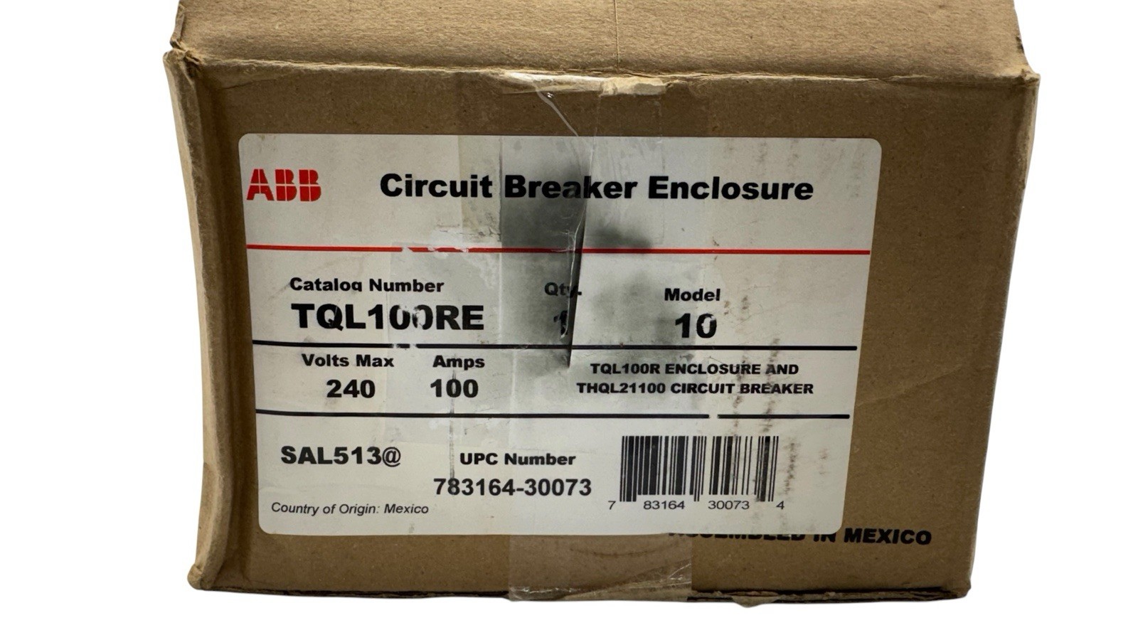 ABB 100 Amp Outdoor Circuit Breaker with Enclosure TQL100RE (OB)