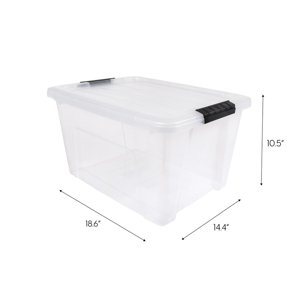 32 Qt. Plastic Storage Bins W/ Lids Stackable Storage Containers Totes 4 Pack