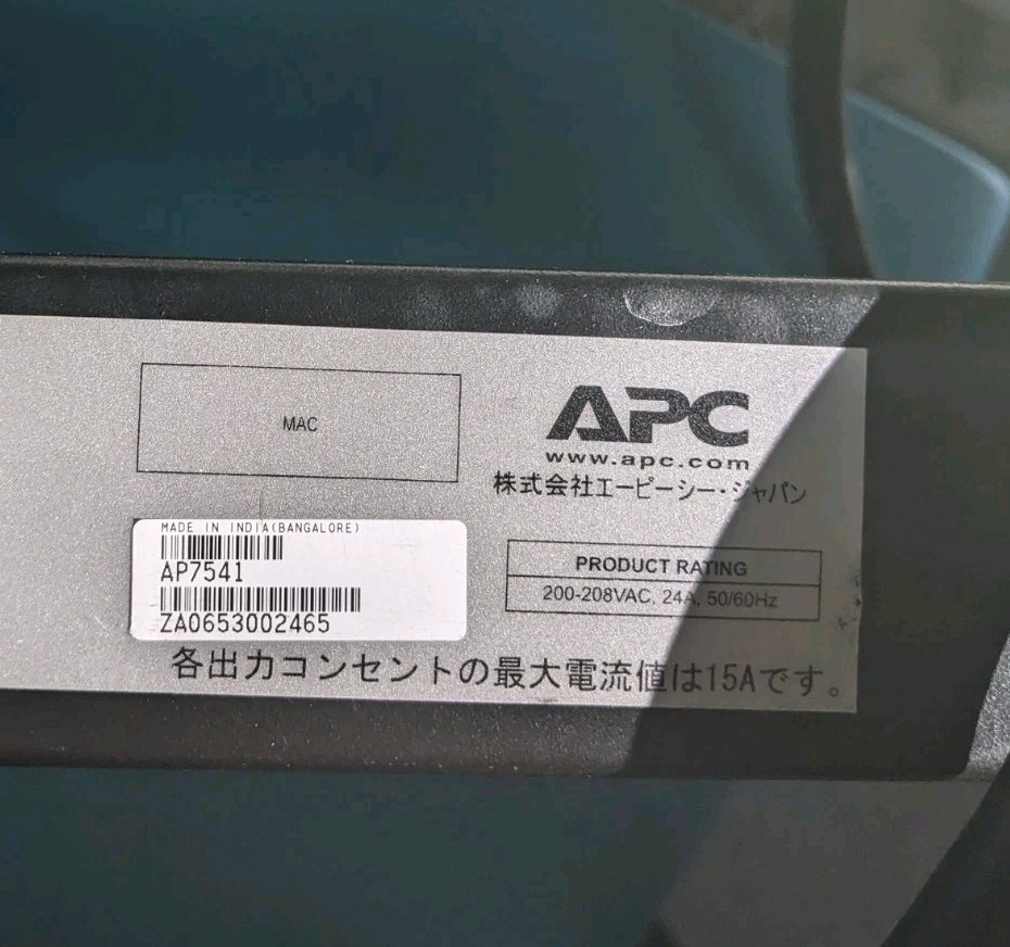 APC AP7541 Basic Rack PDU RACK- AC 200/208