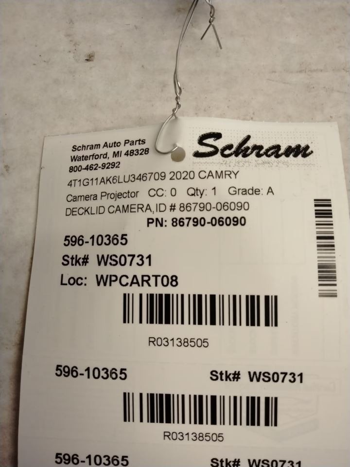 CAMRY 2020 Camera/Projector 3138505