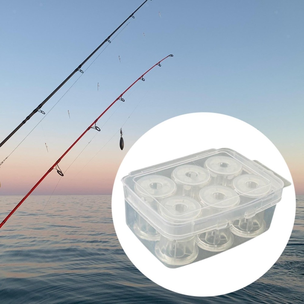 6 Pieces Fishing Line Bobbin Spools with Box Empty Spools