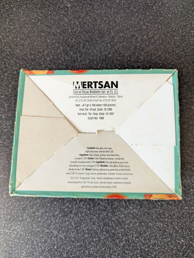 Empty box COMMANDO MERTSAN Turkey Sticker  Bubble gum inserts Rare