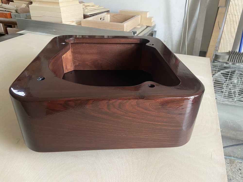 Thorens TD 124 Plinth Plinth Rounded Solid Wood Turntable Plinth