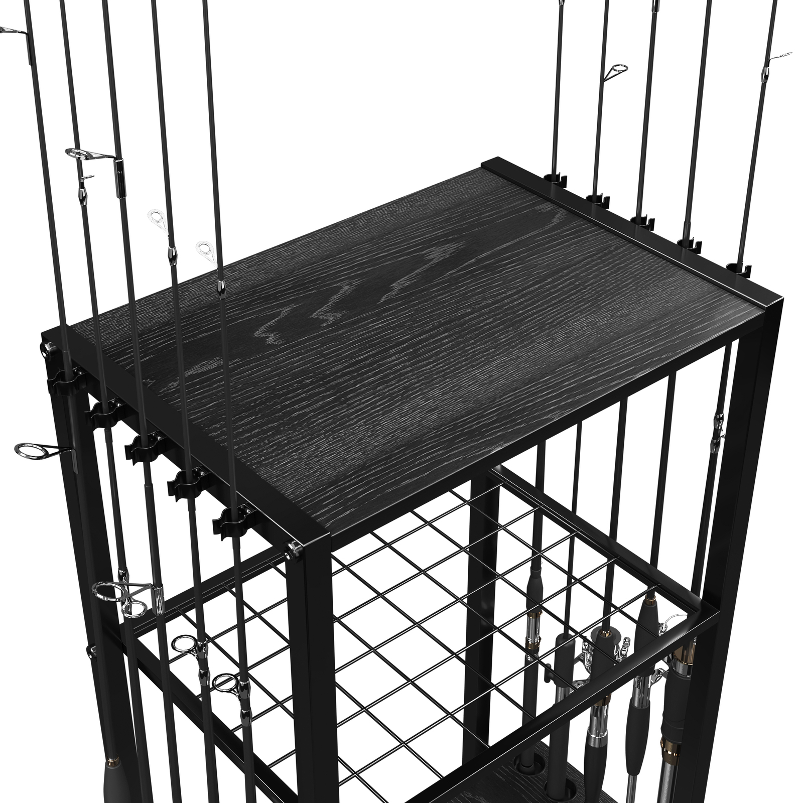 TC-HOMENY 10 Rod Fishing Rod Holder Rack Fishing Gear Equipment Tackle Organizer