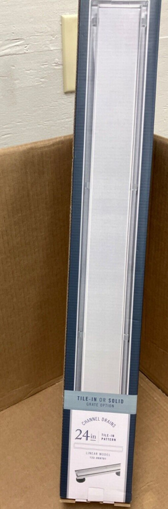 NEW B&K 24" Tile-In or Solid Channel Drain 133-008T01 Linear Model Grate
