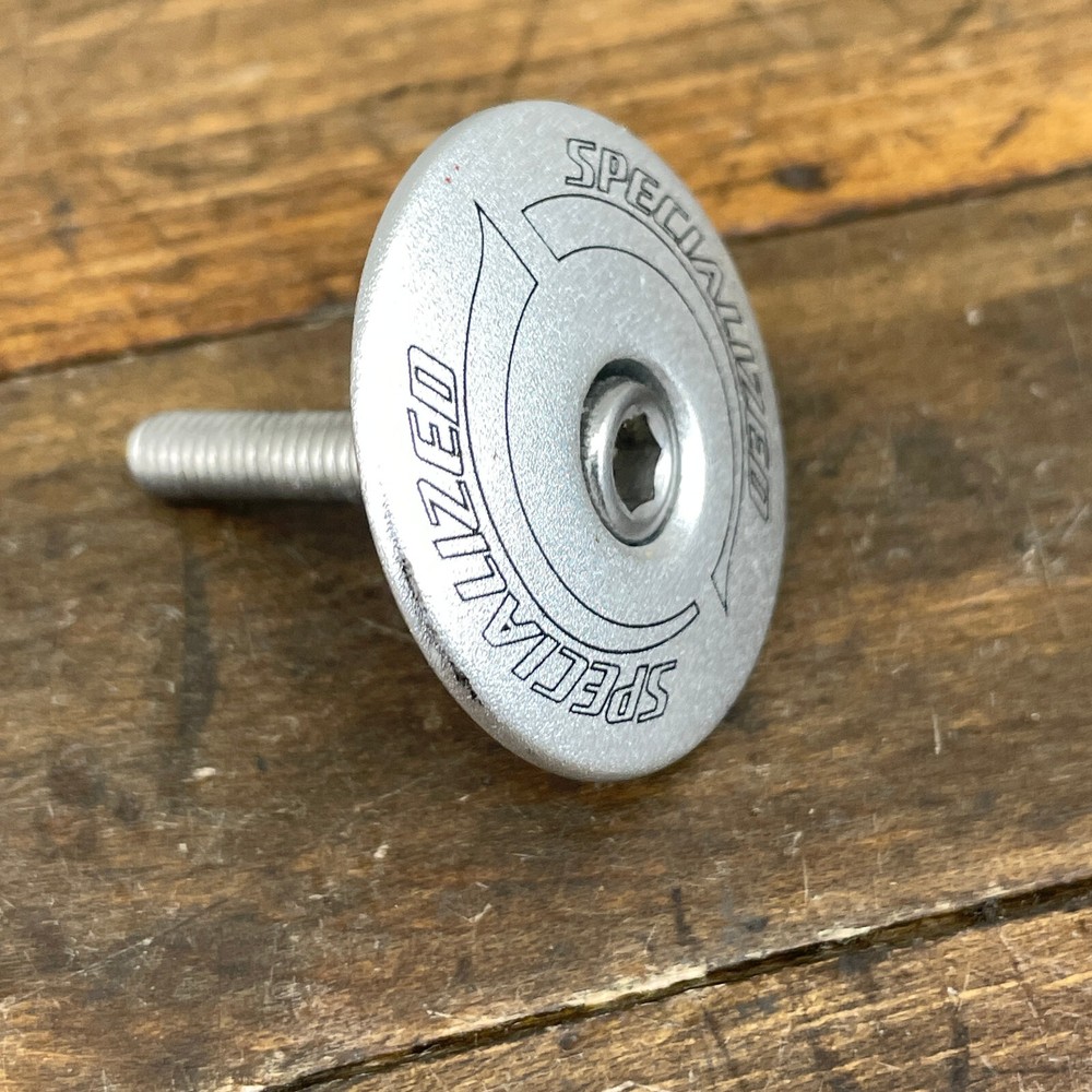 Vintage Specialized Eccentric Headset Top Cap 1.27" 1 1/8 Threadless Silver