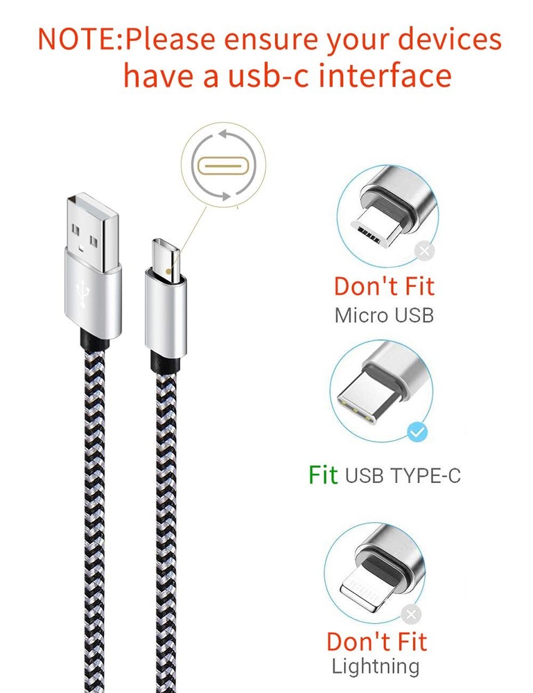Teeind USB Type C Cable Fast Charging, Tpc001 5 Pack(6Ft 3A) Braided C...