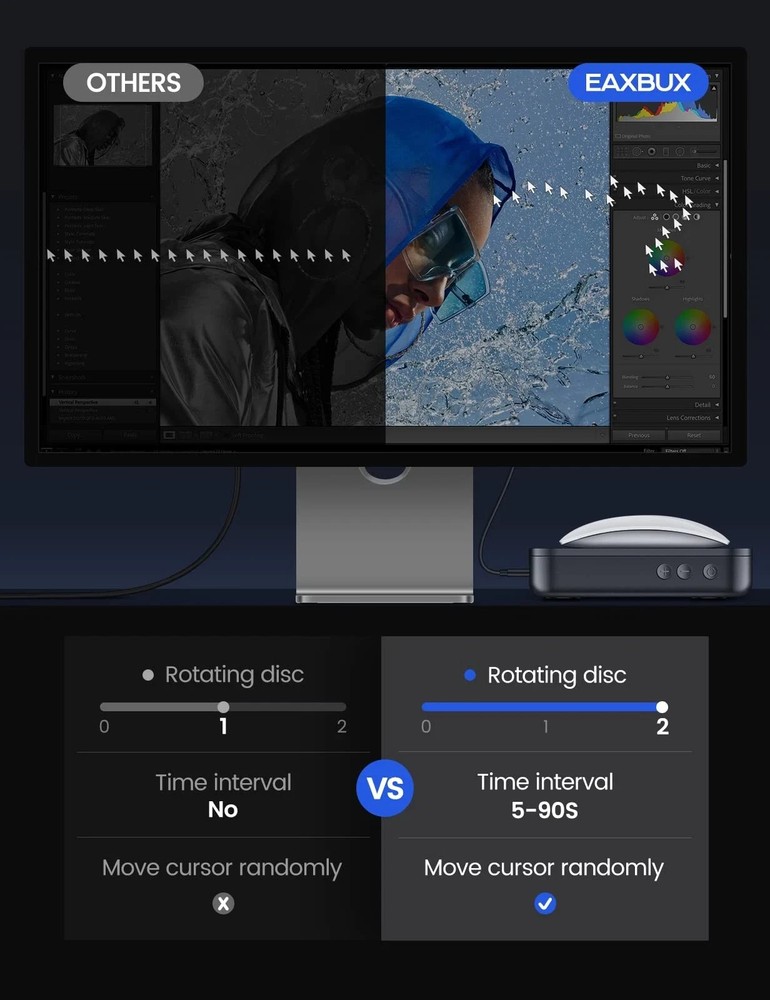 Undetectable Mouse Jiggler,Mouse Mover Jigger Device with LED Screen,Interval...