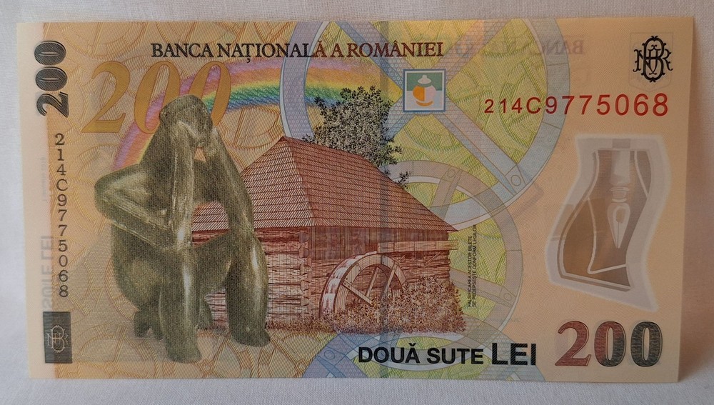 Romania polymer banknote 200 Lei 2021  - superb note,  UNC
