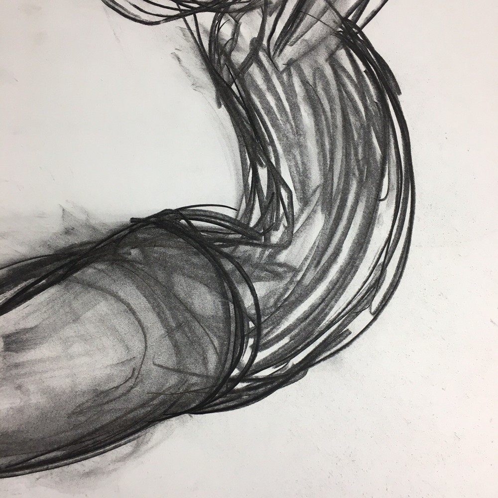 Kip Gresham Unsigned Original Charcoal Drawing Gymnast Curwen Archive #4