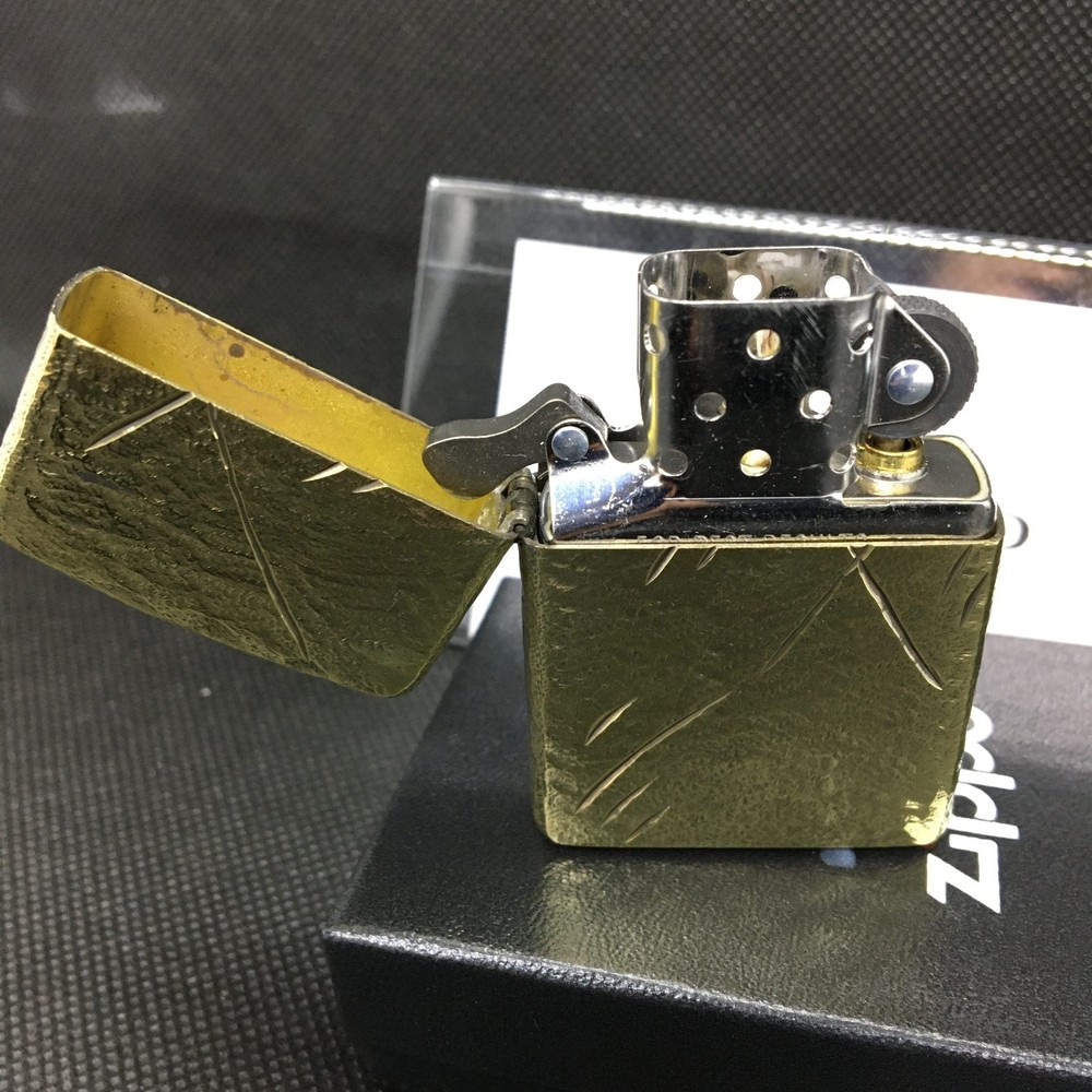 Zippo Sword Wound Style Gold 5 Sided Design Etching Lighter Regular Japan