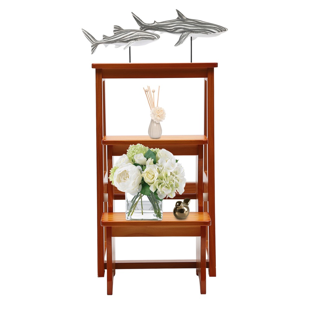 3-Step Folding Library Ladder Chair, Portable Multifunctional Step Stool