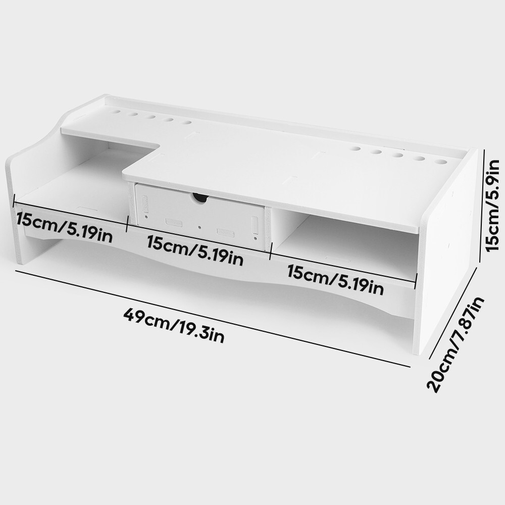 Monitor Riser Shelf- Space-Saving Desktop Stand for Computer&Laptop Organization