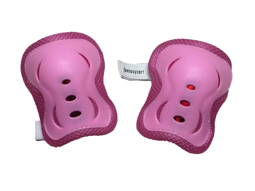 Kid's Roller Blading Knee Pads Blades Guard 2 PCS Set in Solid Pink