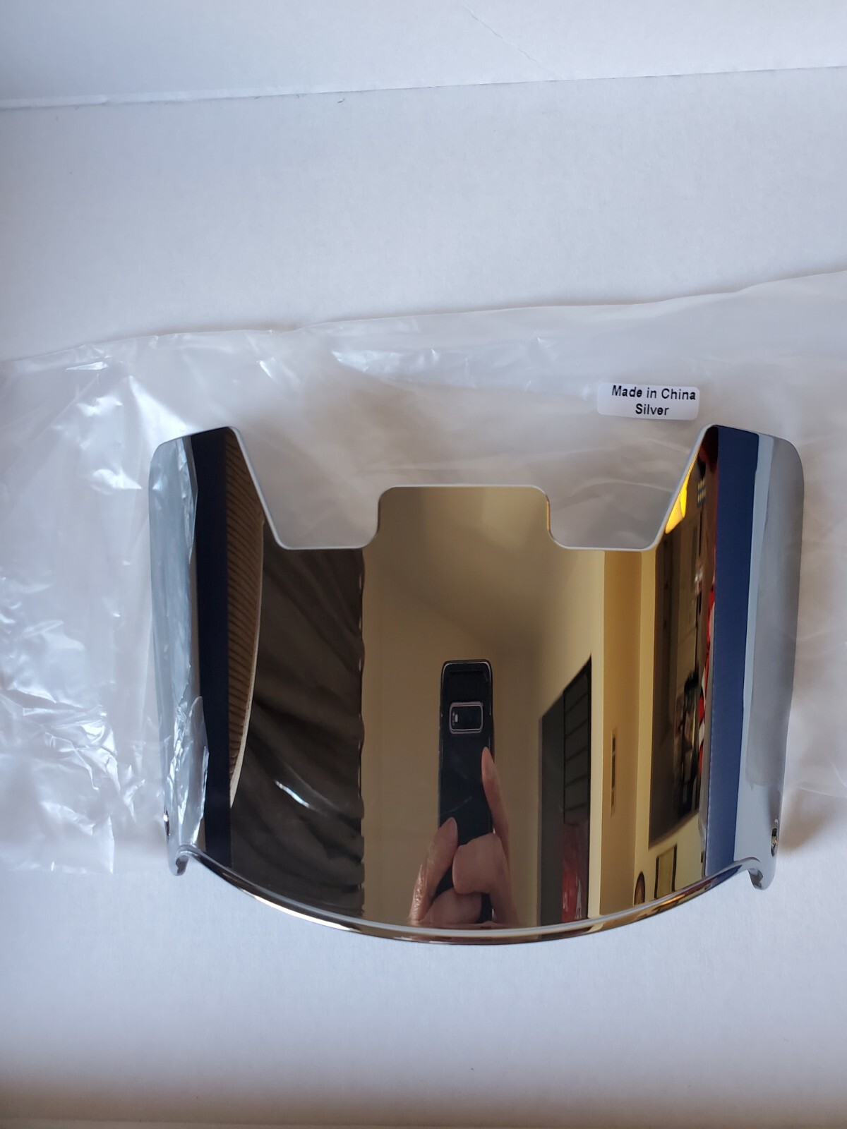 SILVER/CHROME Full Size Football Helmet Visor, Eye Shield With Quick Clips