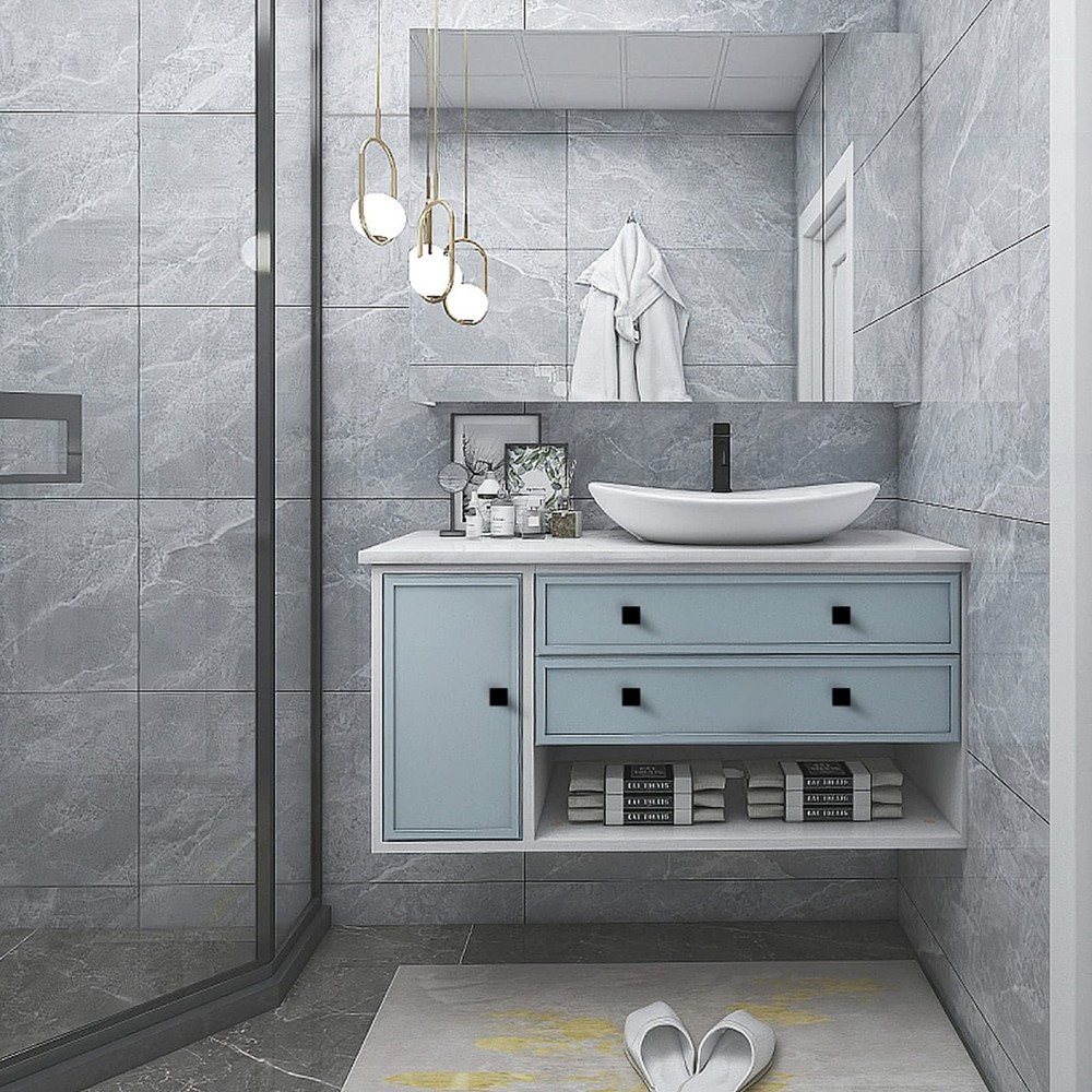 5 Pack Black Cabinet Knobs Drawer Knobs - Solid Square Dresser Knobs MO6785BK...