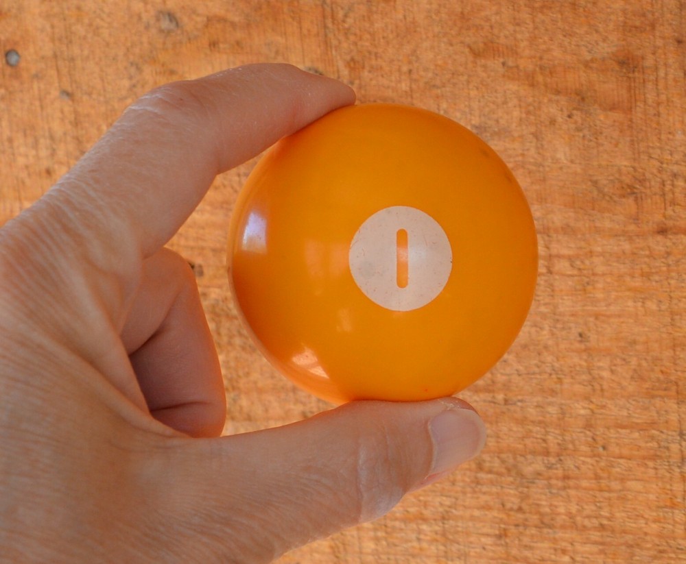 Vintage Pool Ball No. 1 Solid Yellow Replacement Re-purpose