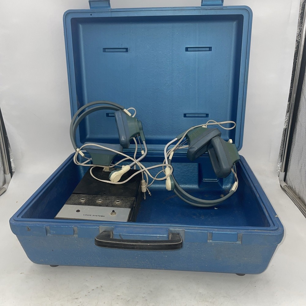 Vintage Telex Dual Aviation Headset System w/ Case Pilot Flight Intercom