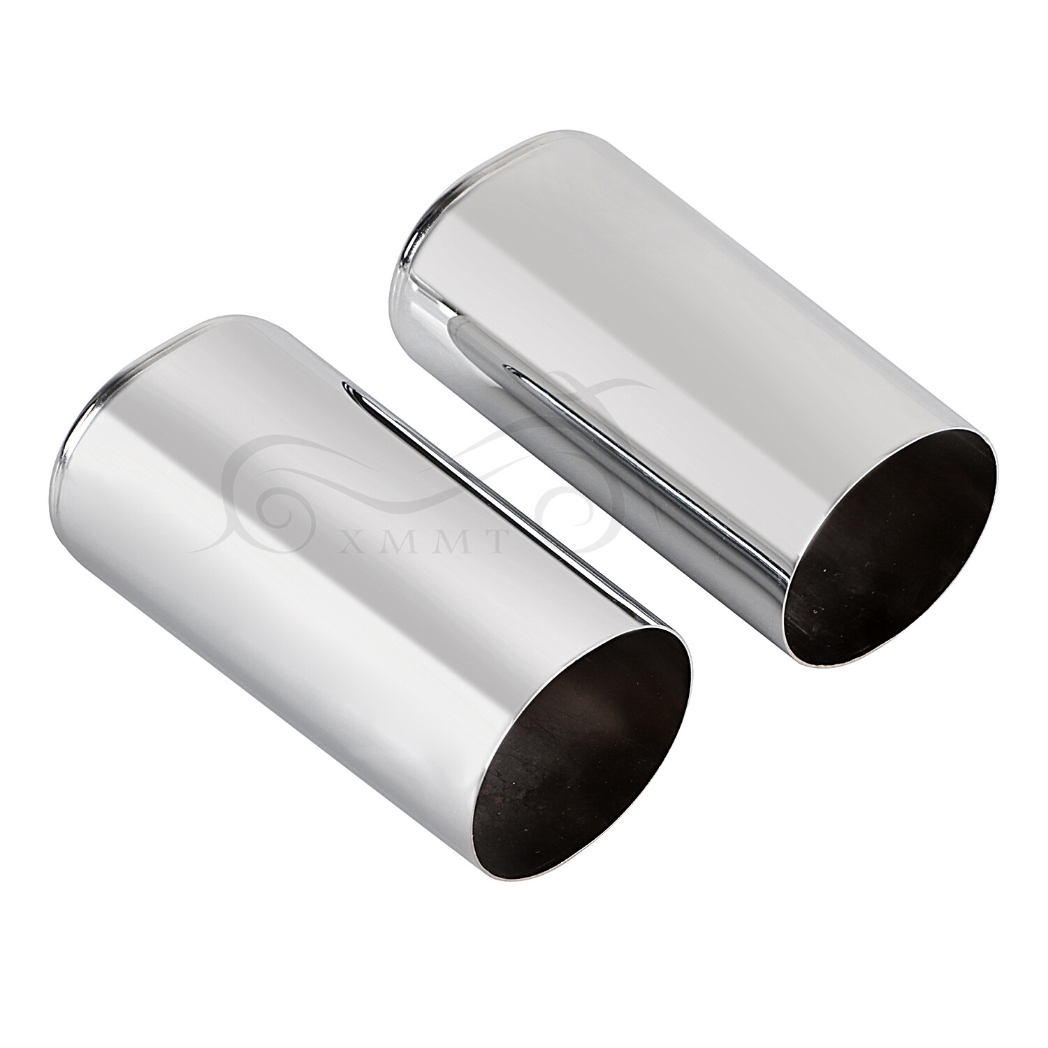 Chrome Fork Boot Slider Cover Cow Bells For Harley Street Glide Road King FLHR