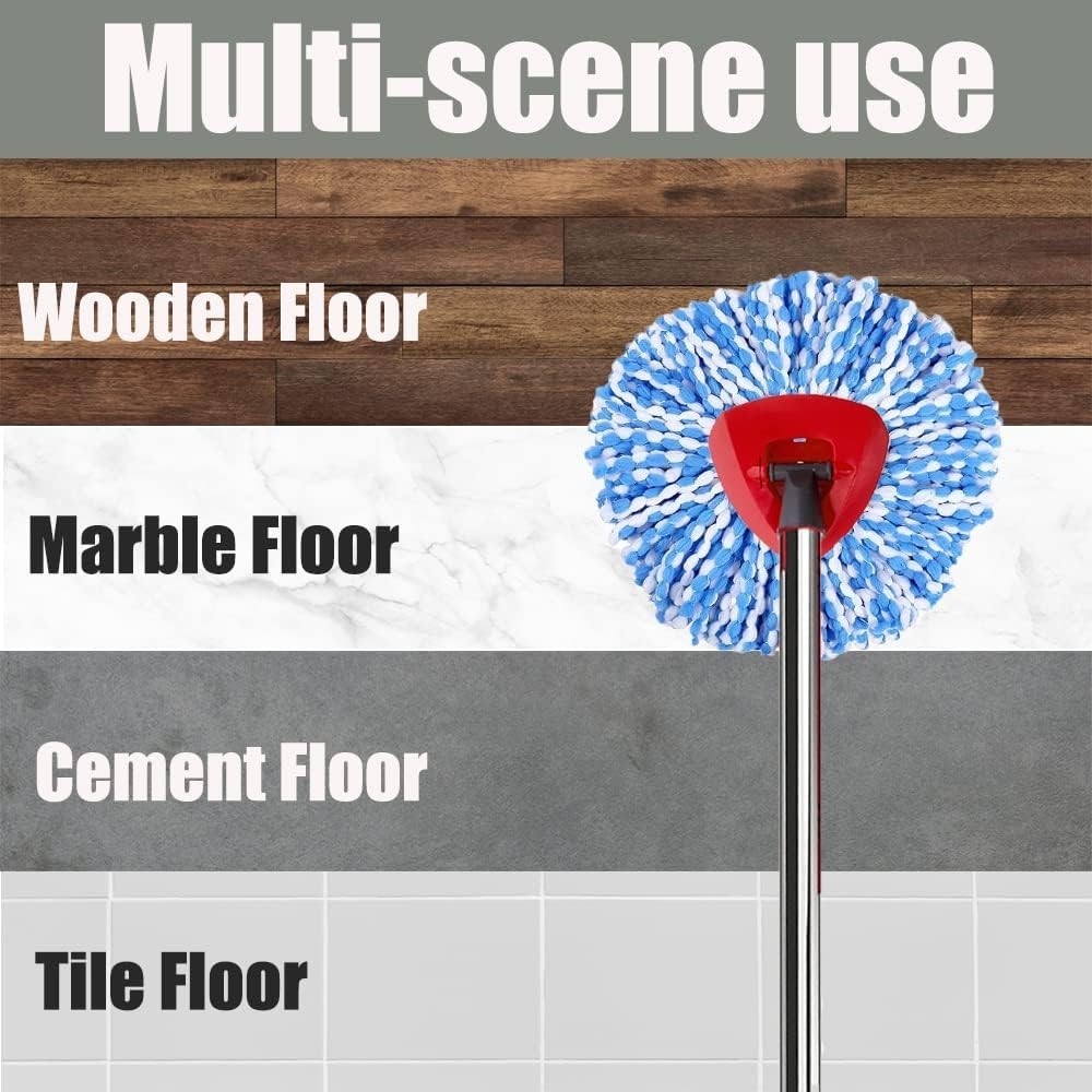 Spin Mop Head, Base, Handle Replacement for O-ceda EasyWring RinseClean Micro...