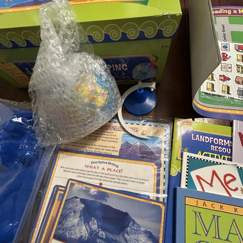 Landforms & Mapping Resource Box Lakeshore Learning Homeschool -Compass +5 Books