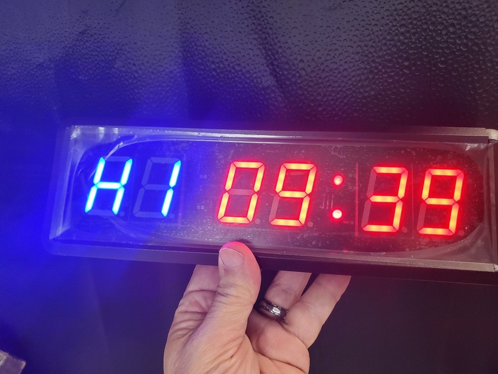 6-Digit Gym Timer Clock 2.3" Interval Timer with Buzzer Remote Control for Game