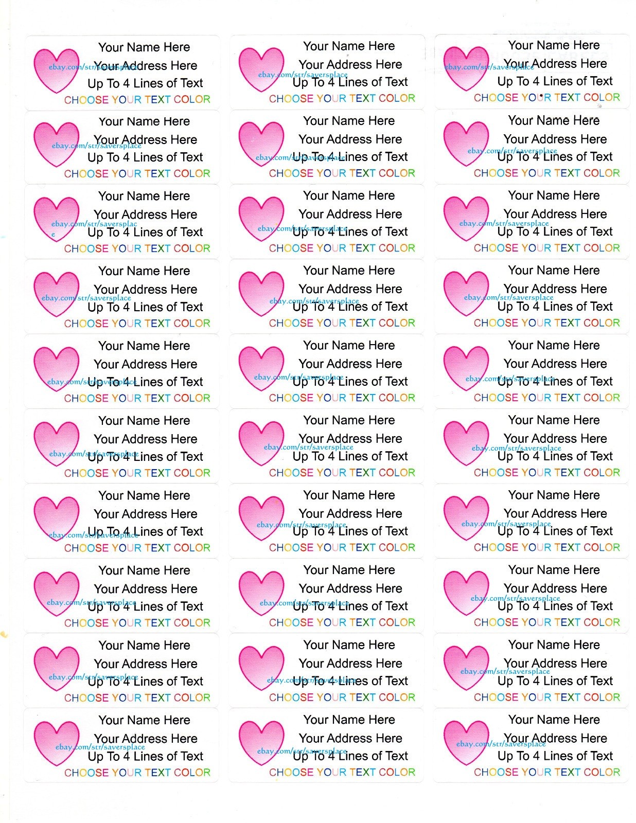 60 pcs Personalized Return/Mailing Address labels - 1" x 2.625" -Free Shipping