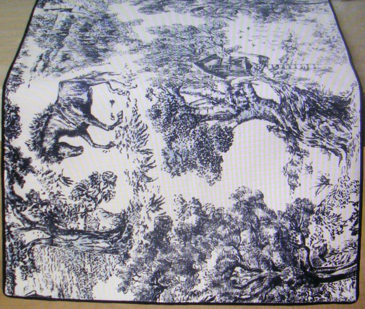 POTTERY BARN BRANDON MAXWELL GROVELAND TOILE REVERSIBLE TABLE RUNNER 18X108 NWTG