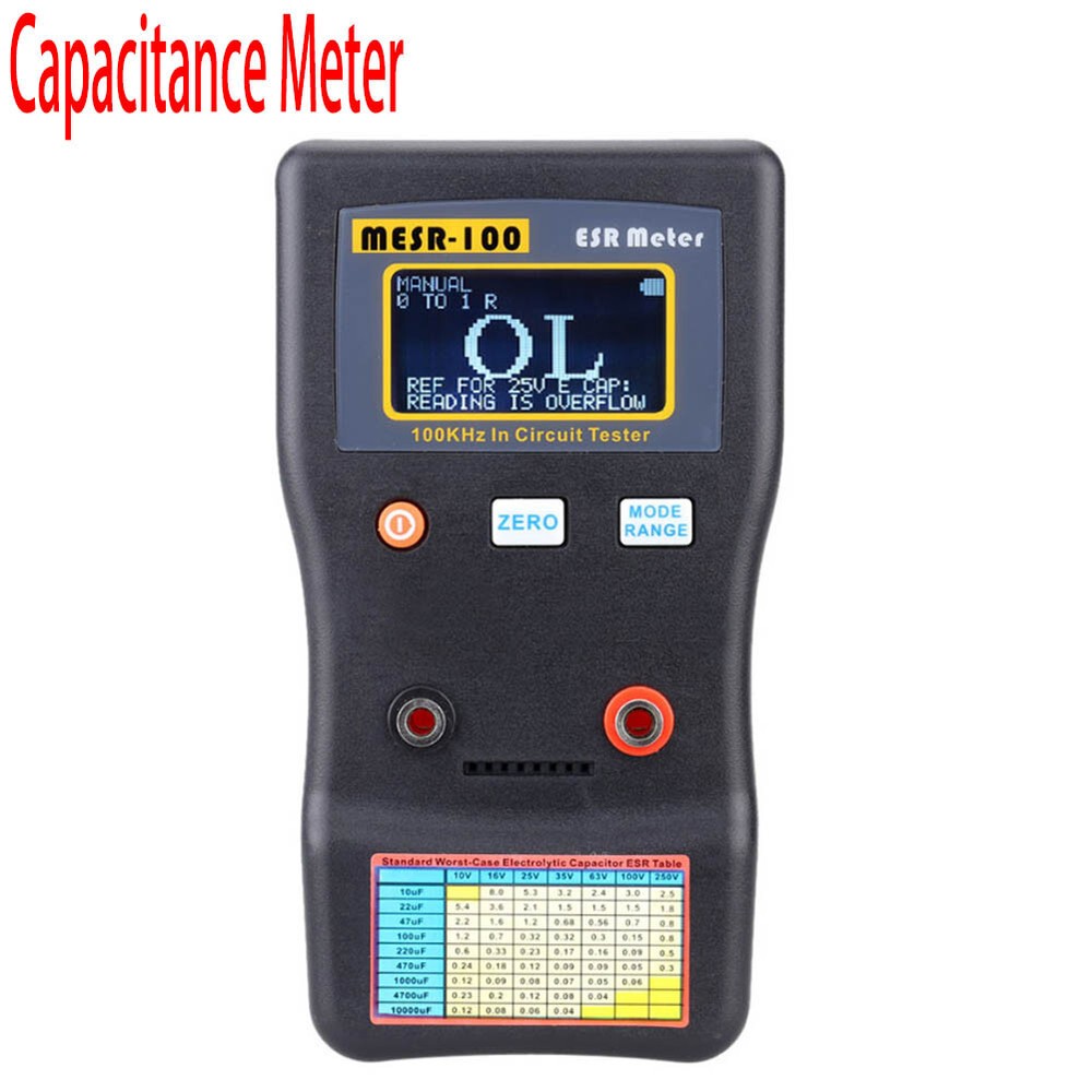 Digital Capacitance Meter Ohm Professional Measurement Resistance Capacitor ESR