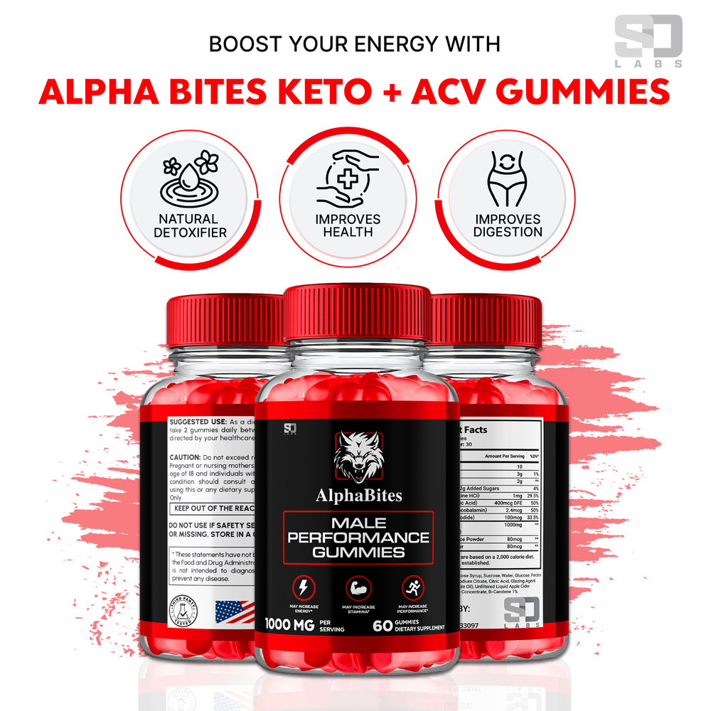(2 Pack) Alpha Bites Male Gummies Advanced Performance and Stamina (120 Gummies)