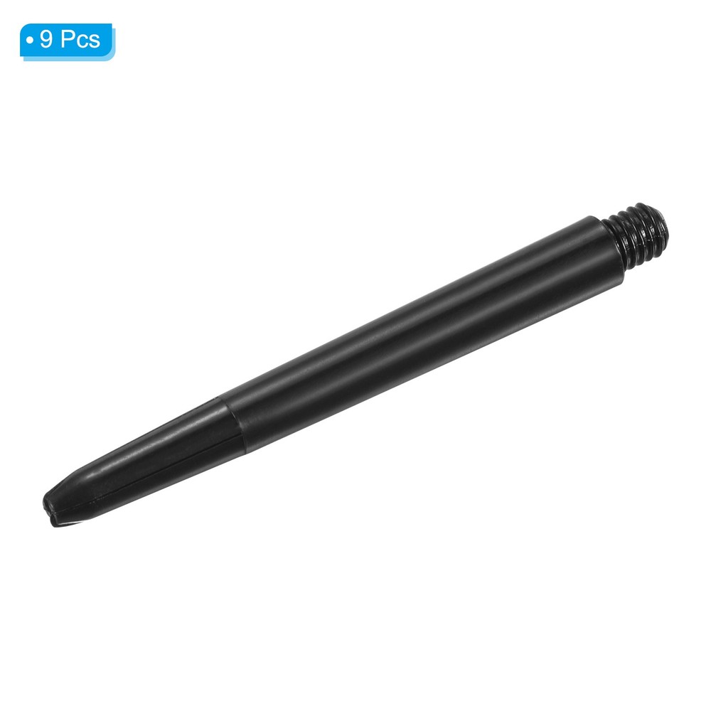 48mm Dart Shafts, Medium 2BA Thread Plastic Dart Stems - 9 Pack (Black)