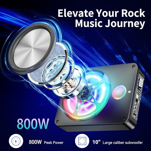 Bluetooth Connection Subwoofer and Amp Package with Three Speakers, 800W