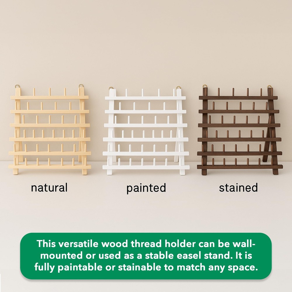 Mandala Crafts Sewing Embroidery Thread Holders Thread Stands - 60-Spools Nat...
