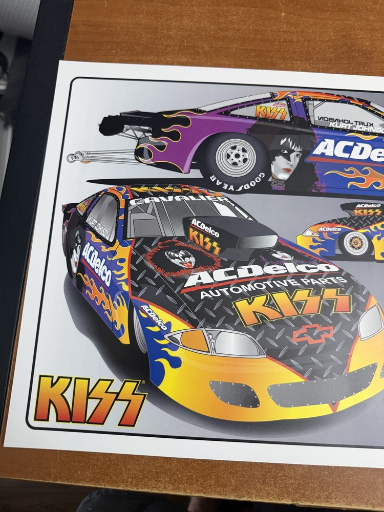 KISS Print Proof NASCAR Sam Bass ARTWORK Sample Ultra rare Gene Paul Delco