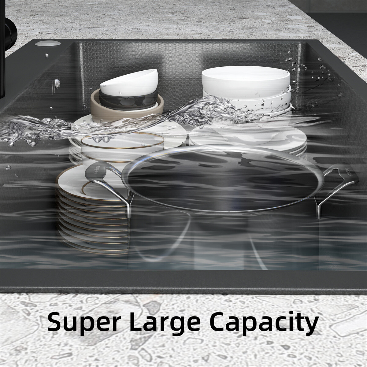 Black Drop In Kitchen Sink Workstation 28/30/32 Inch Single Bowl Stainless Steel