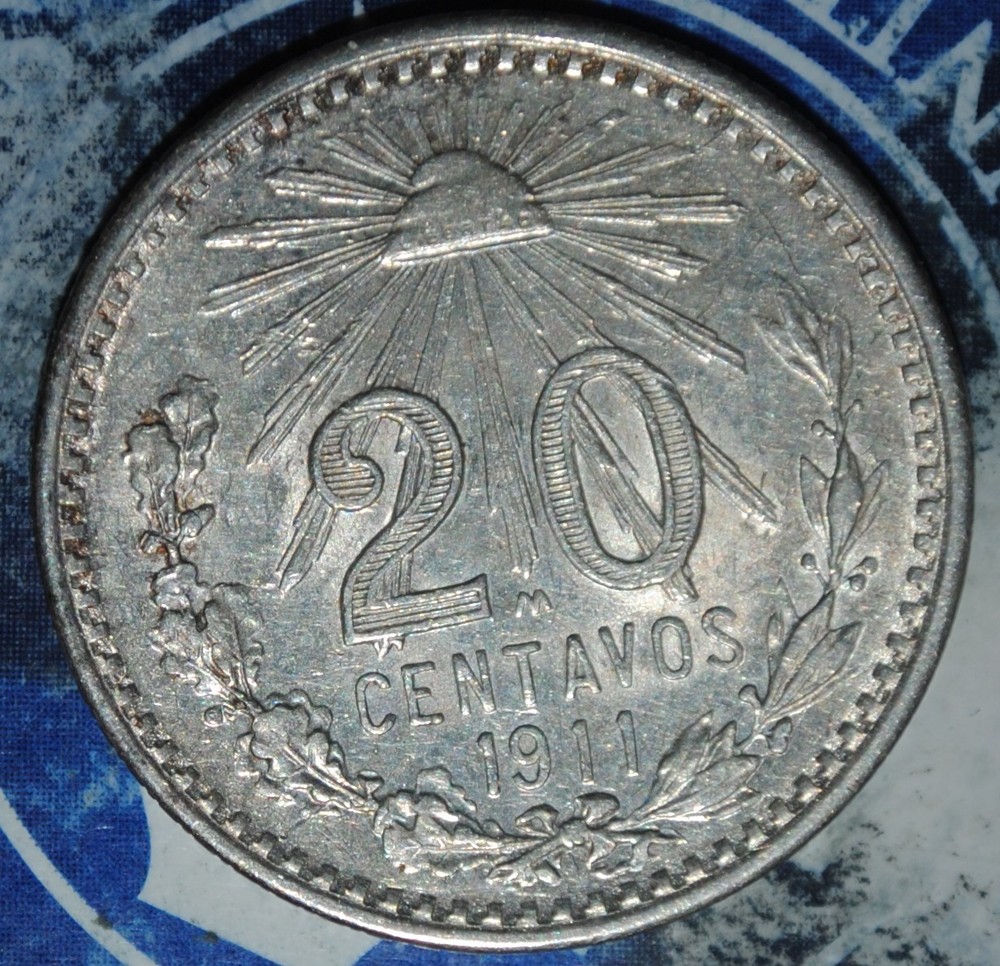 AU MEXICO  Silver 20 Centavos 1911  {{{D021