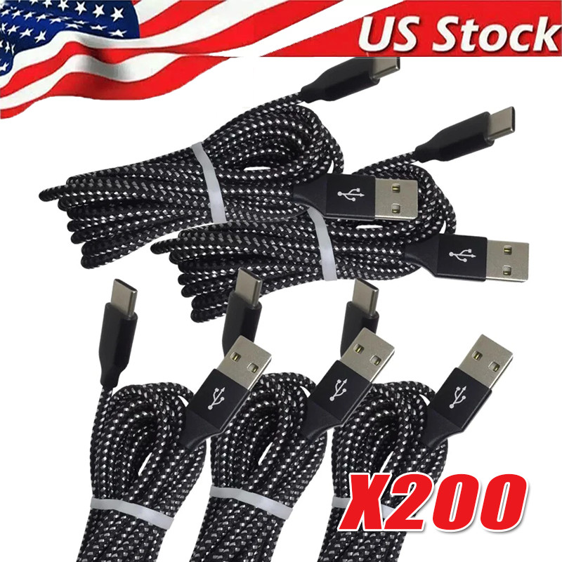 Lot USB-A to  Type-C Fast Charging Data SYNC Charger Cable Cord 3/6FT LONG