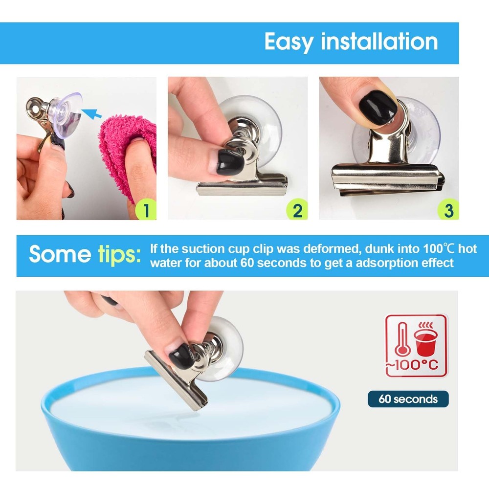 AccEncyc Suction Cup Clips for Windows 12Pcs Clear 12Pcs,