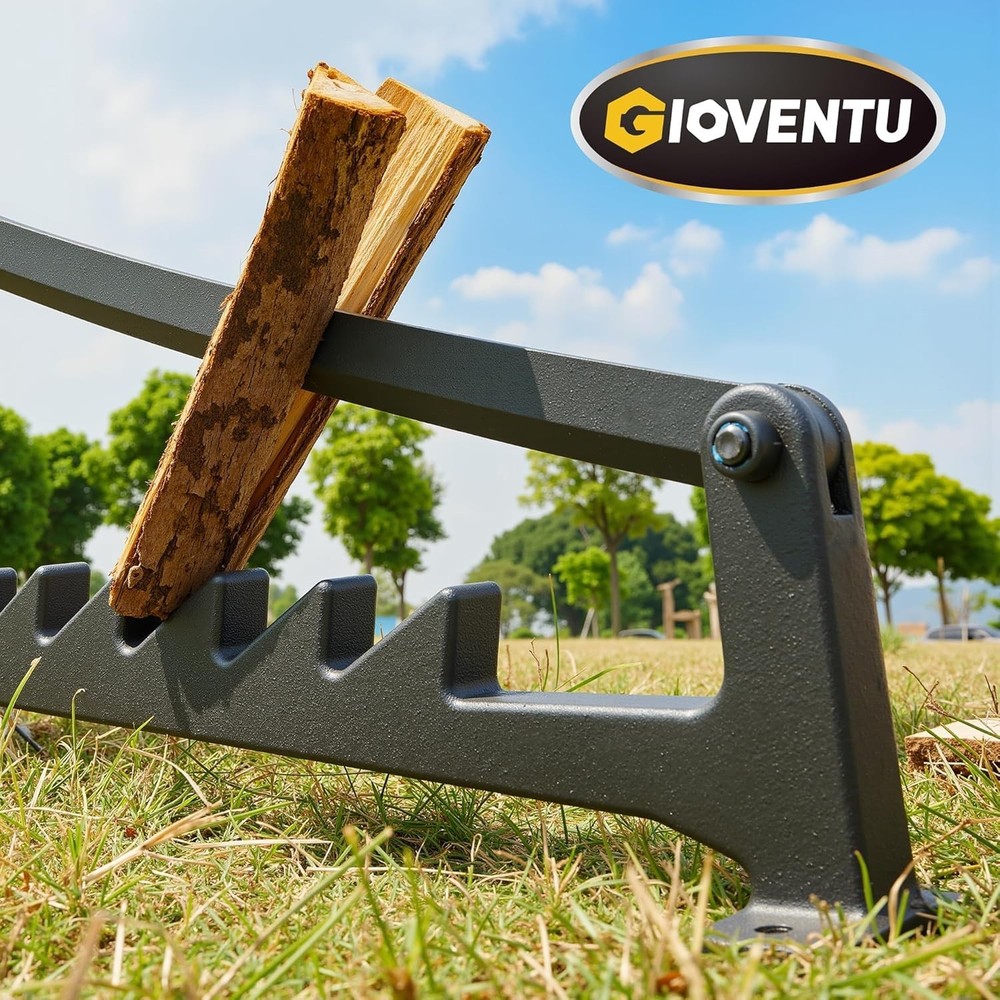 Wall Mounted Firewood Splitter with 7 Teeth / Dual Handle / Portable