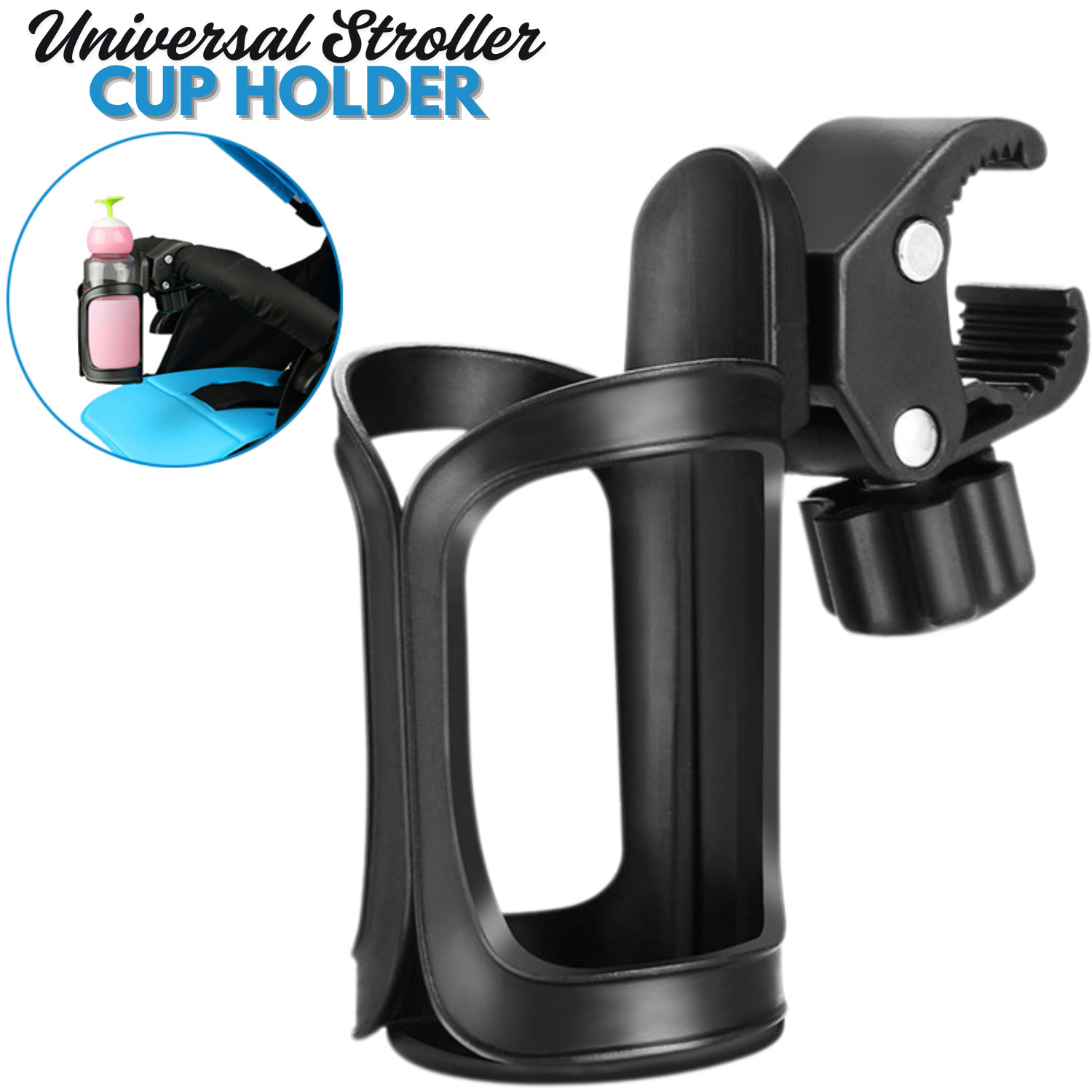 Universal For Wheelchair Walker Rollator Bike Stroller 360° Beverage Cup Holder