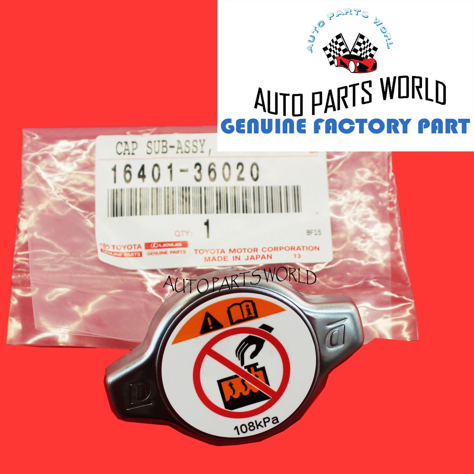 GENUINE TOYOTA AVALON HIGHLANDER 4RUNNER TUNDRA YARIS RADIATOR CAP 16401-36020