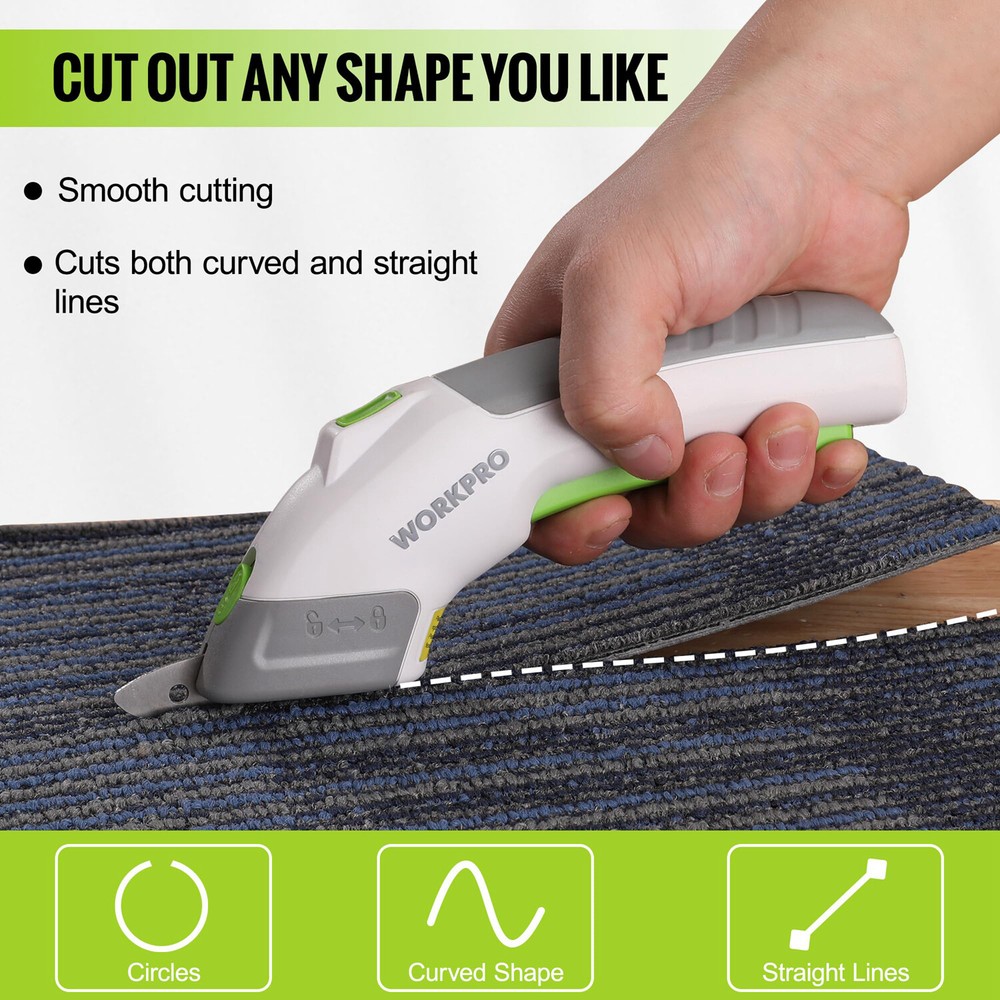 WORKPRO Cordless Electric Scissors 4V Rechargeable Powerful Shears Cutting Tool